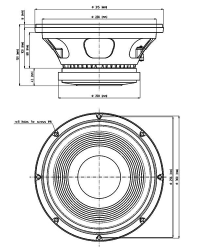 Driver 12inch 500W 8Ω Ferrite 18 Sound 12LW800